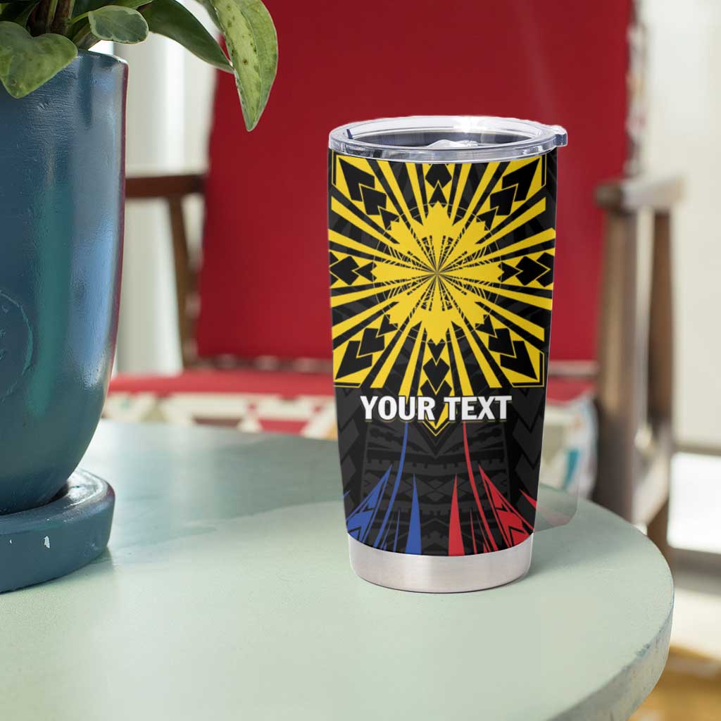 Personalized Philippines Independence Day Tumbler Cup Filipino 126th Anniversary Sun Tattoo LT01 - Polynesian Pride