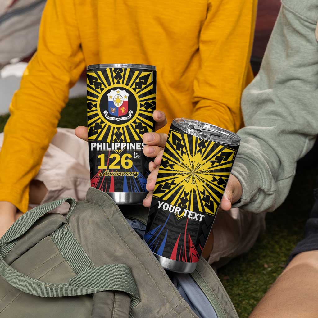 Personalized Philippines Independence Day Tumbler Cup Filipino 126th Anniversary Sun Tattoo LT01 - Polynesian Pride