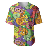 Hawaii Fruits Hippie Style Baseball Jersey Vibrant Colorful LT01 Multicolor - Polynesian Pride