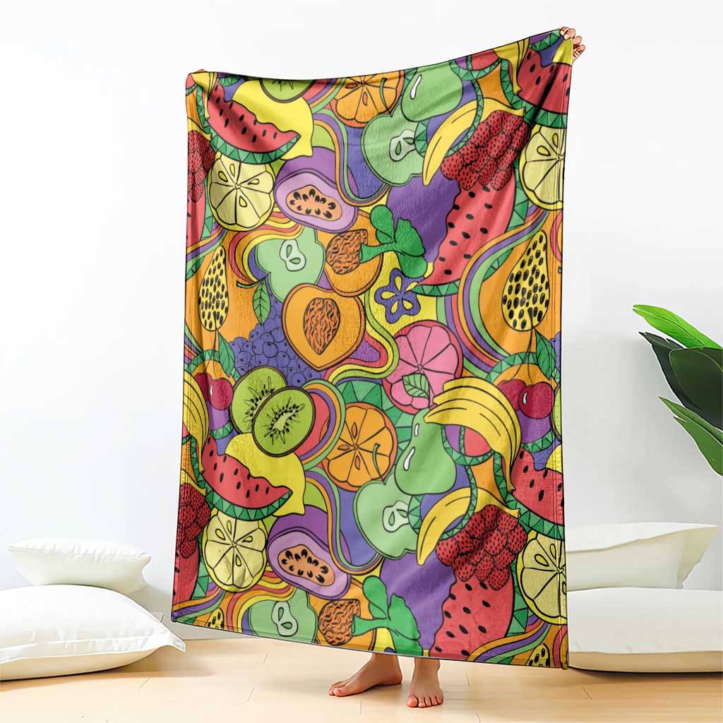Hawaii Fruits Hippie Style Blanket Vibrant Colorful LT01 - Polynesian Pride