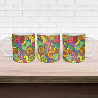 Hawaii Fruits Hippie Style Ceramic Mug Vibrant Colorful LT01 - Polynesian Pride