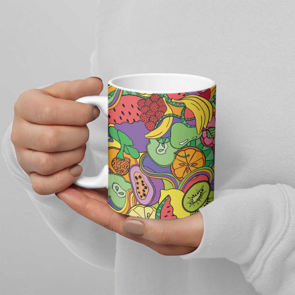 Hawaii Fruits Hippie Style Ceramic Mug Vibrant Colorful LT01 - Polynesian Pride