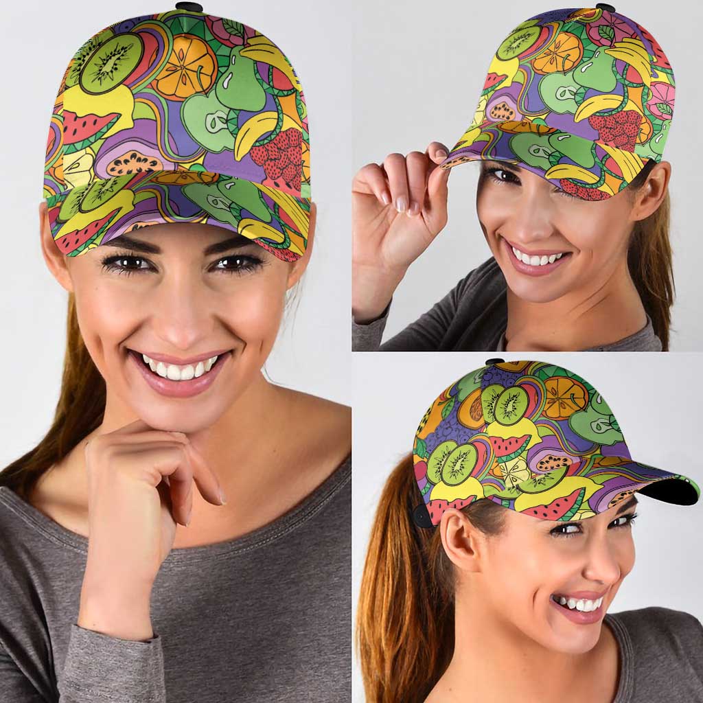 Hawaii Fruits Hippie Style Classic Cap Vibrant Colorful LT01 - Polynesian Pride