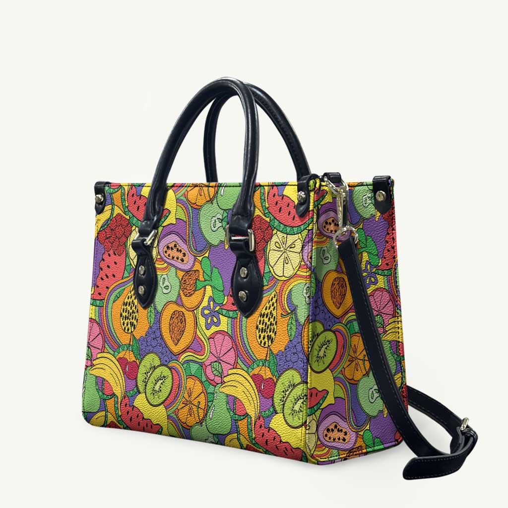 Hawaii Fruits Hippie Style Leather Bag Vibrant Colorful LT01 Multicolor - Polynesian Pride