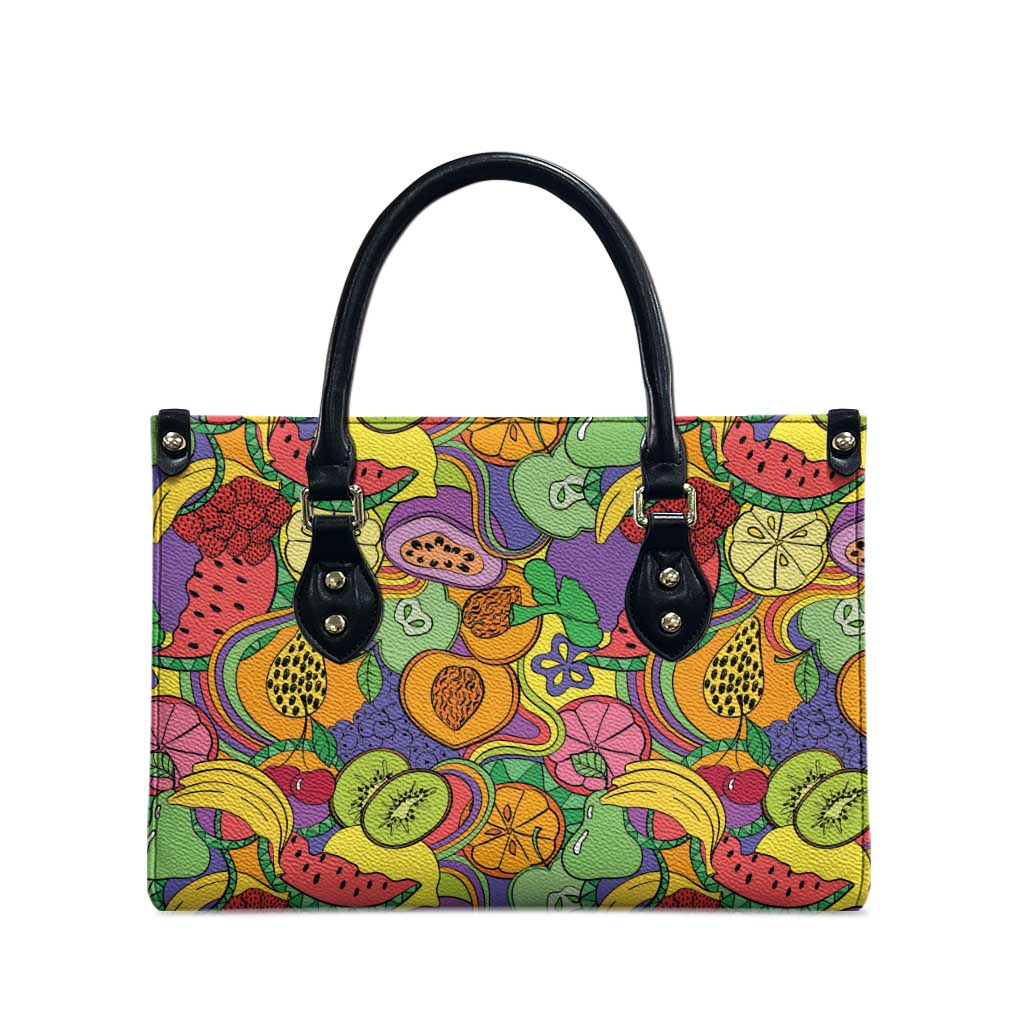 Hawaii Fruits Hippie Style Leather Bag Vibrant Colorful LT01 - Polynesian Pride