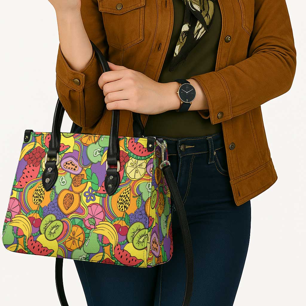 Hawaii Fruits Hippie Style Leather Bag Vibrant Colorful LT01 - Polynesian Pride