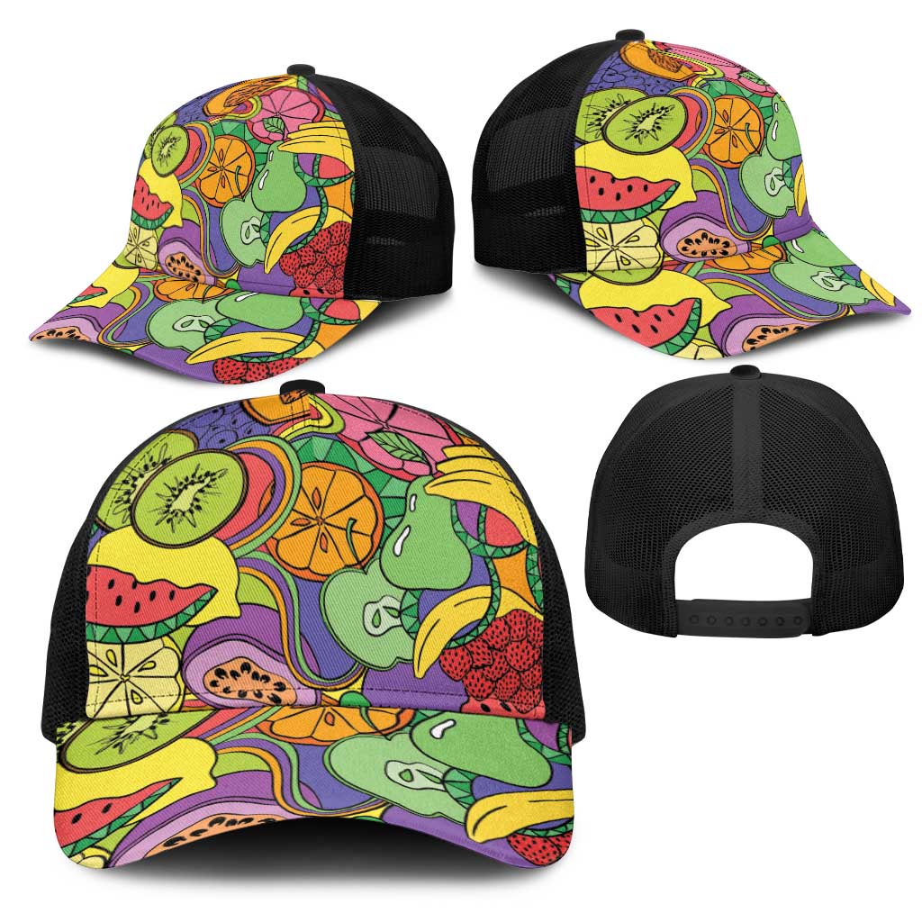 Hawaii Fruits Hippie Style Mesh Trucker Cap Vibrant Colorful LT01 - Polynesian Pride