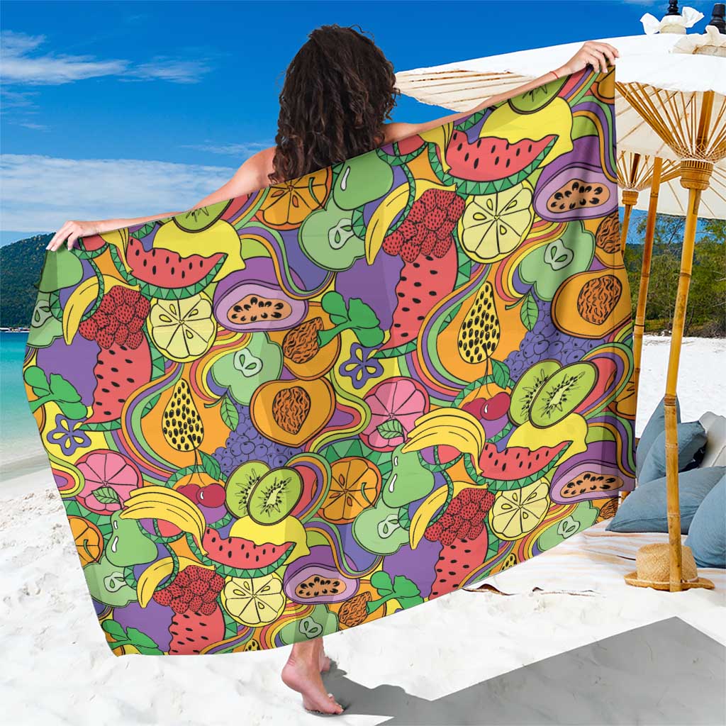 Hawaii Fruits Hippie Style Sarong Vibrant Colorful LT01 One Size 44 x 66 inches Multicolor - Polynesian Pride