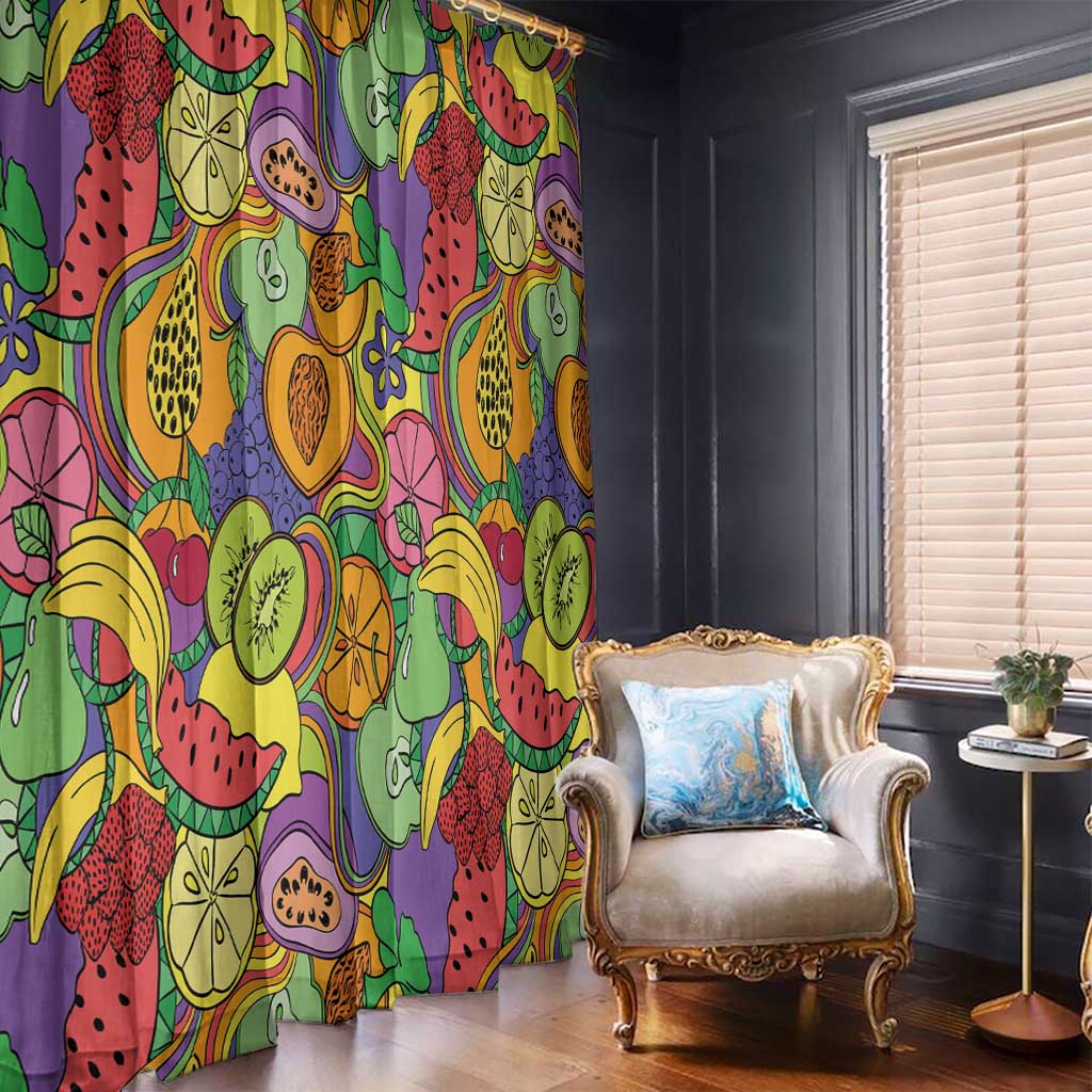 Hawaii Fruits Hippie Style Window Curtain Vibrant Colorful LT01 - Polynesian Pride