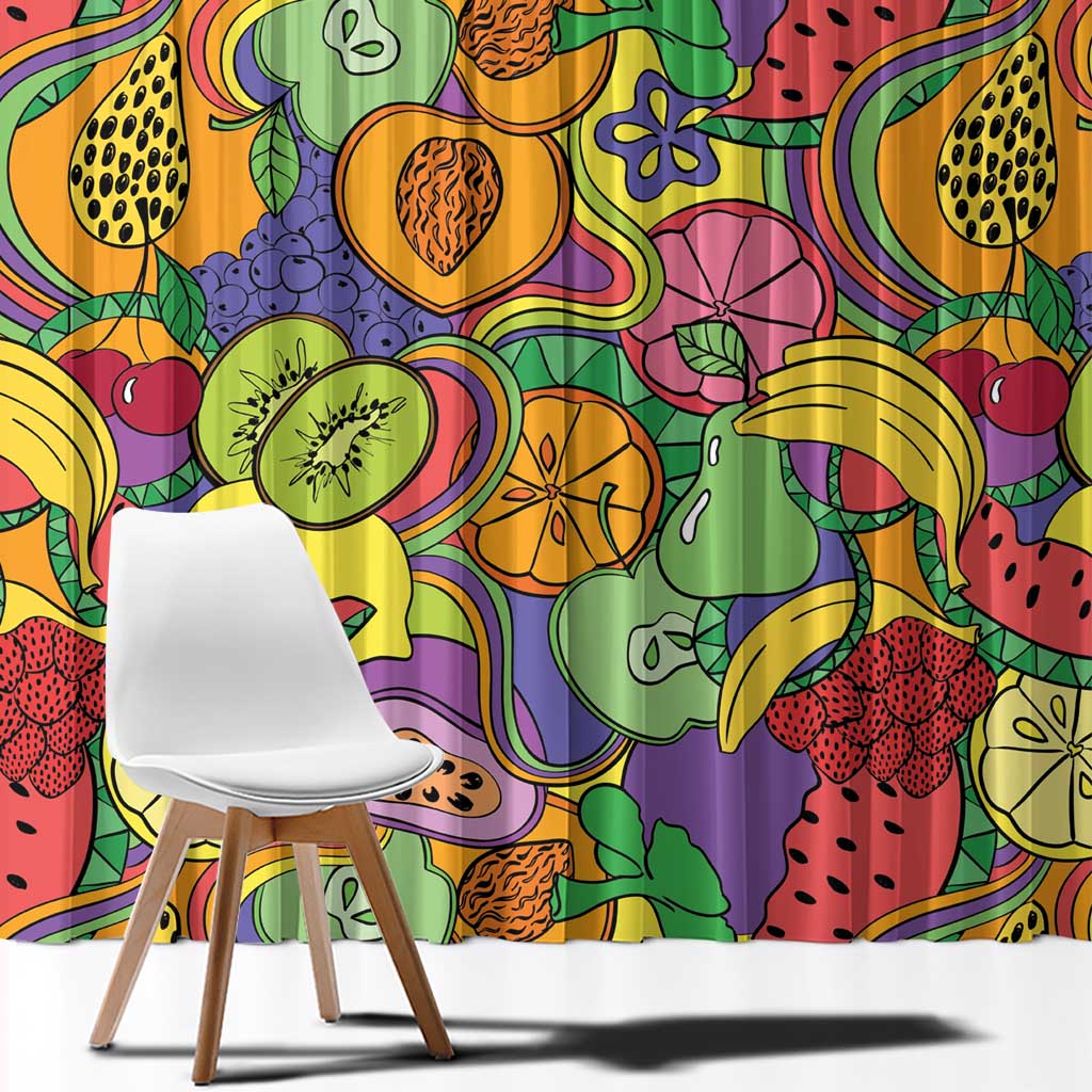 Hawaii Fruits Hippie Style Window Curtain Vibrant Colorful LT01 - Polynesian Pride
