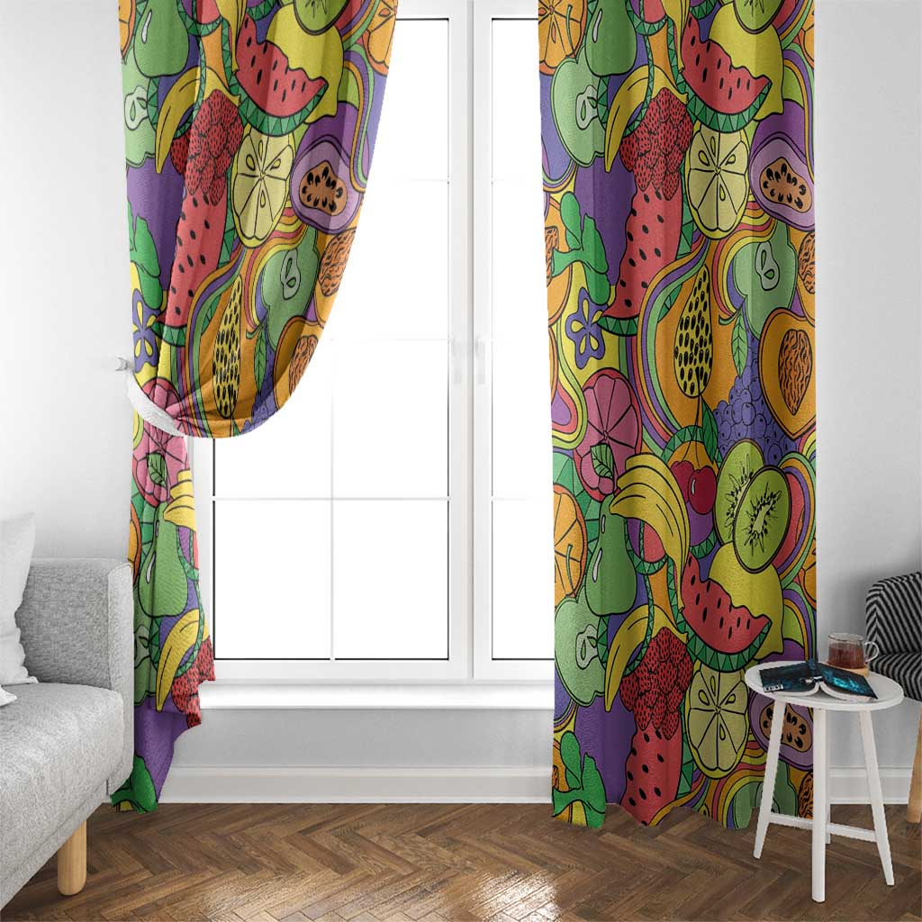 Hawaii Fruits Hippie Style Window Curtain Vibrant Colorful LT01 - Polynesian Pride