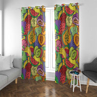 Hawaii Fruits Hippie Style Window Curtain Vibrant Colorful LT01 With Grommets Multicolor - Polynesian Pride