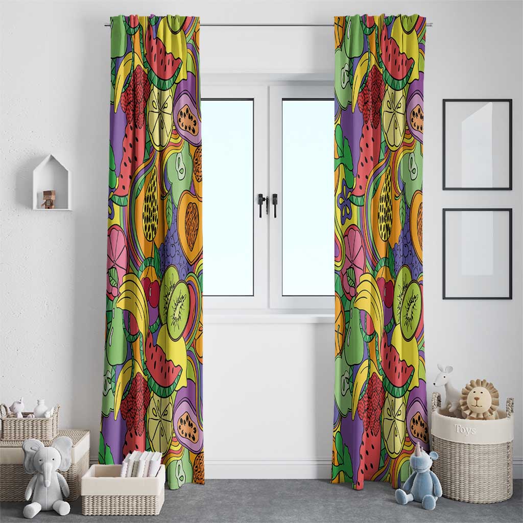 Hawaii Fruits Hippie Style Window Curtain Vibrant Colorful LT01 - Polynesian Pride