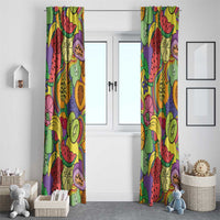 Hawaii Fruits Hippie Style Window Curtain Vibrant Colorful LT01 - Polynesian Pride