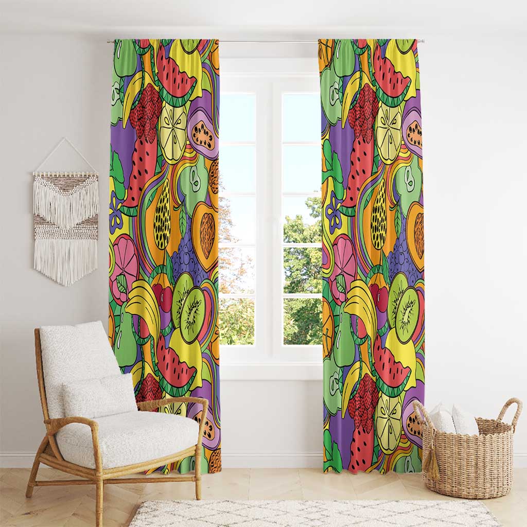 Hawaii Fruits Hippie Style Window Curtain Vibrant Colorful LT01 - Polynesian Pride