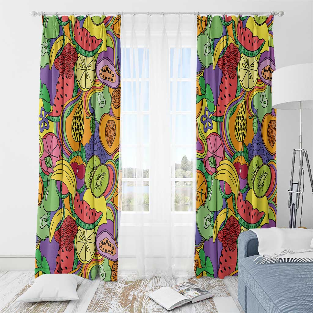 Hawaii Fruits Hippie Style Window Curtain Vibrant Colorful LT01 - Polynesian Pride