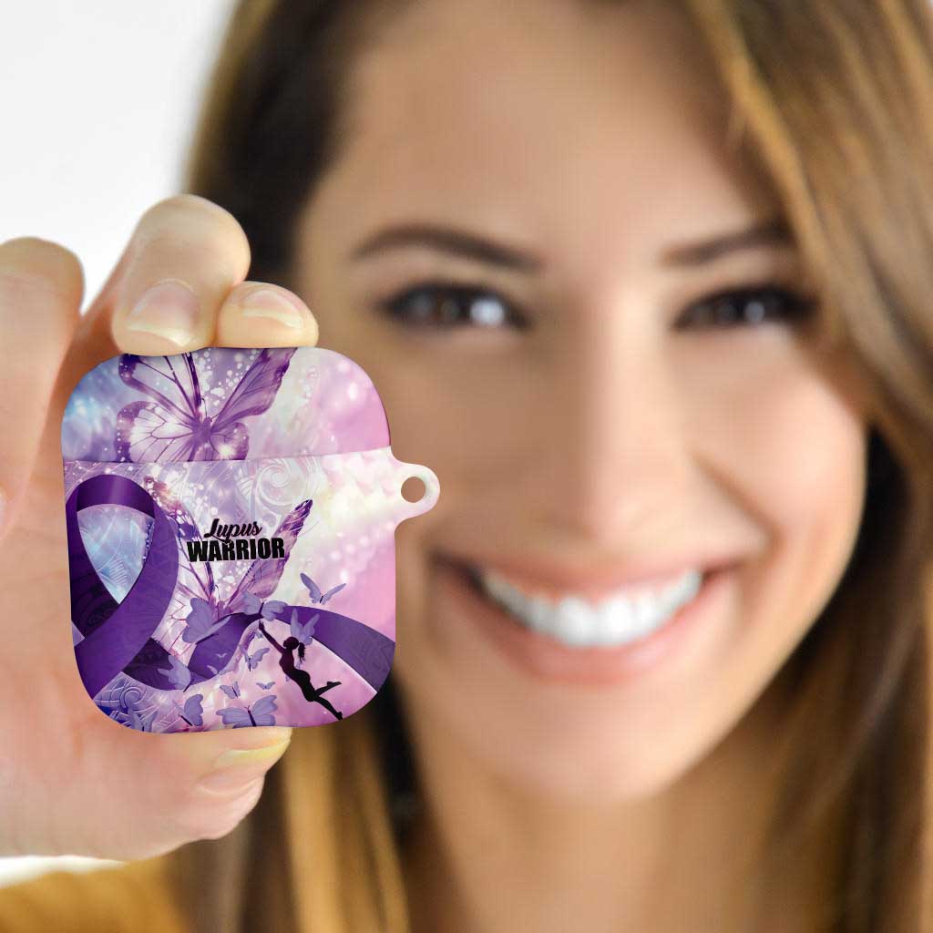 Polynesian Lupus Awareness AirPods Case Butterfly Hologram Lupus Warrior LT01 - Polynesian Pride