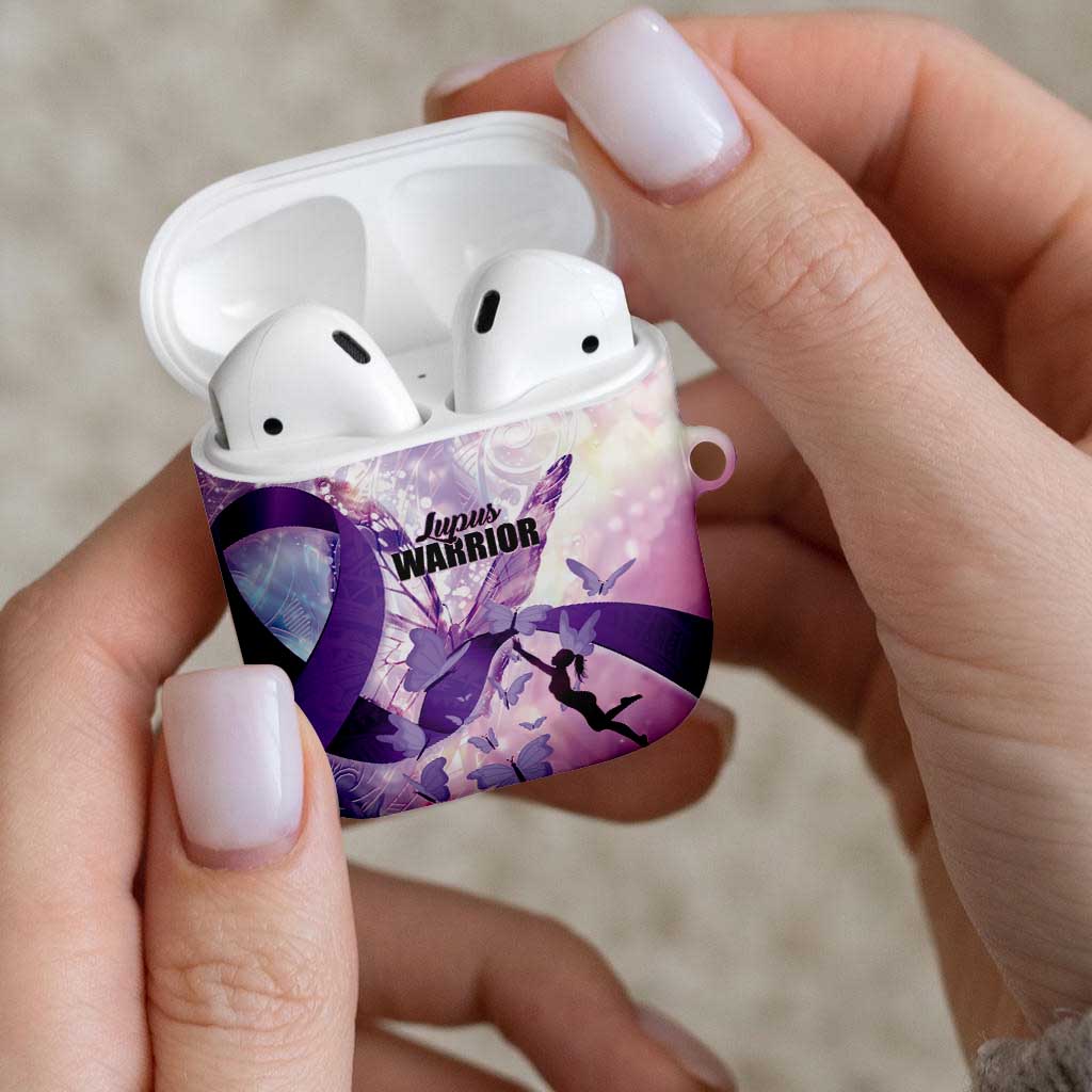 Polynesian Lupus Awareness AirPods Case Butterfly Hologram Lupus Warrior LT01 - Polynesian Pride