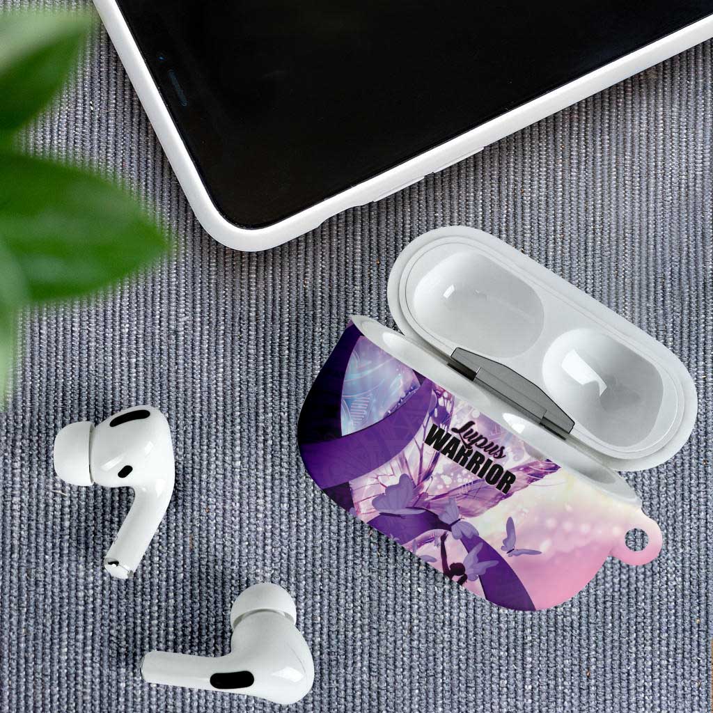 Polynesian Lupus Awareness AirPods Case Butterfly Hologram Lupus Warrior LT01 - Polynesian Pride