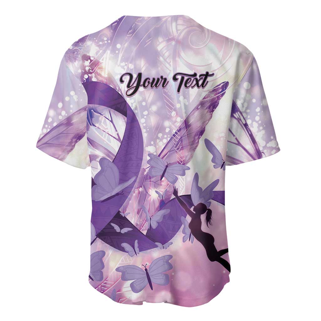 Personalized Polynesian Lupus Awareness Baseball Jersey Butterfly Hologram Lupus Warrior LT01 - Polynesian Pride