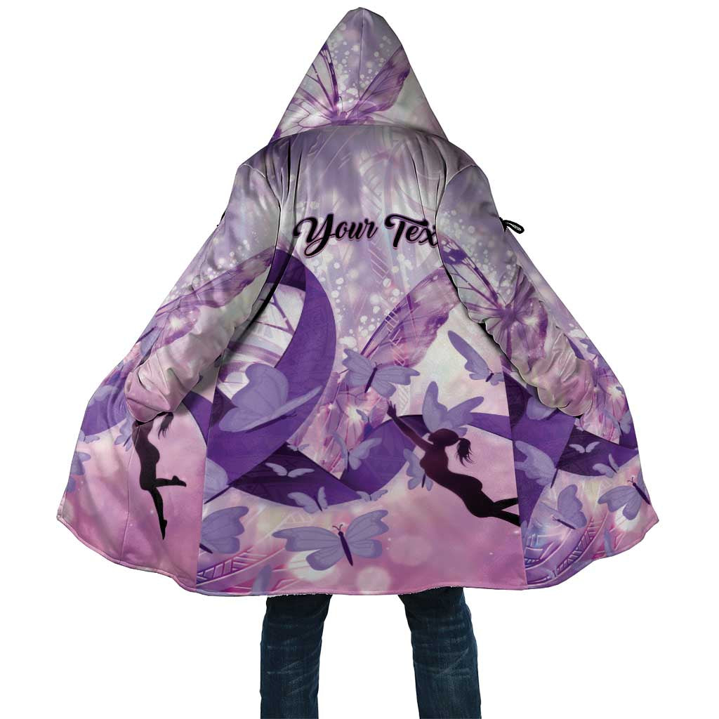 Personalized Polynesian Lupus Awareness Cloak Butterfly Hologram Lupus Warrior LT01 Unisex Purple - Polynesian Pride