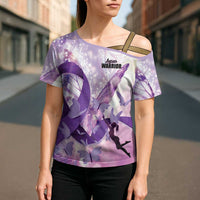 Personalized Polynesian Lupus Awareness Cross Shoulder Shirt Butterfly Hologram Lupus Warrior LT01 - Polynesian Pride