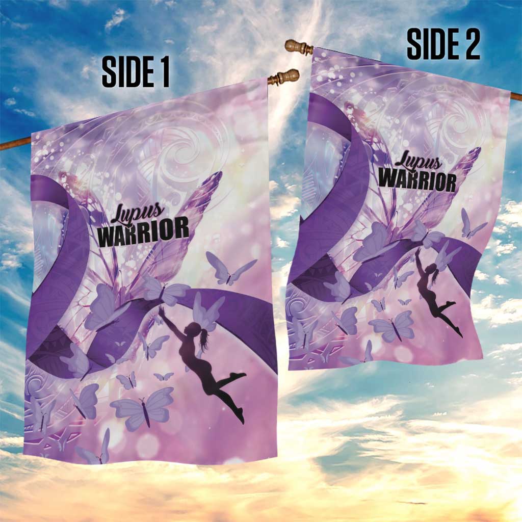Polynesian Lupus Awareness Garden Flag Butterfly Hologram Lupus Warrior LT01 - Polynesian Pride