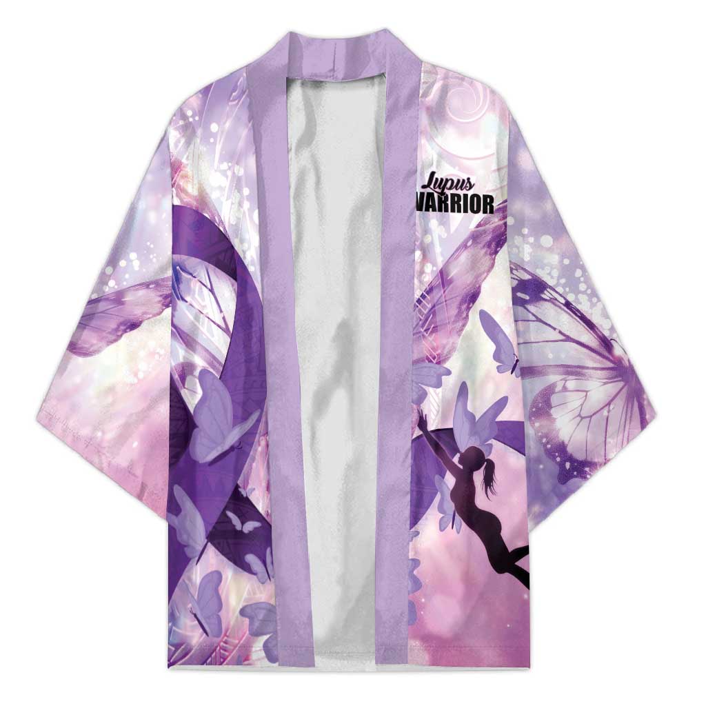Personalized Polynesian Lupus Awareness Kimono Butterfly Hologram Lupus Warrior LT01 Unisex Purple - Polynesian Pride