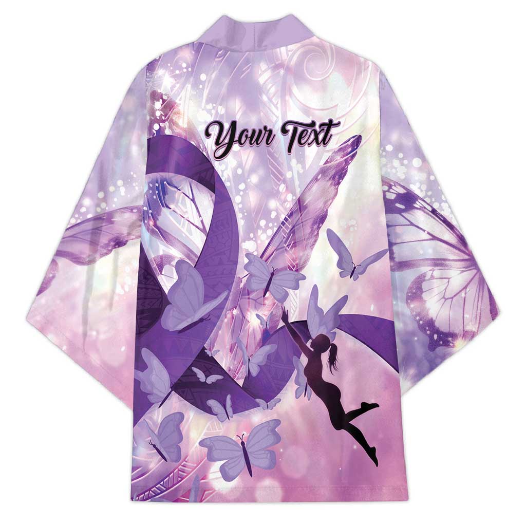 Personalized Polynesian Lupus Awareness Kimono Butterfly Hologram Lupus Warrior LT01 - Polynesian Pride