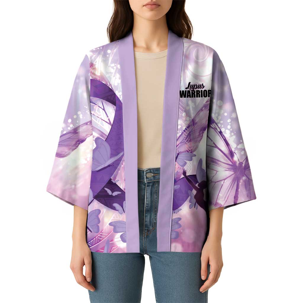 Personalized Polynesian Lupus Awareness Kimono Butterfly Hologram Lupus Warrior LT01 - Polynesian Pride