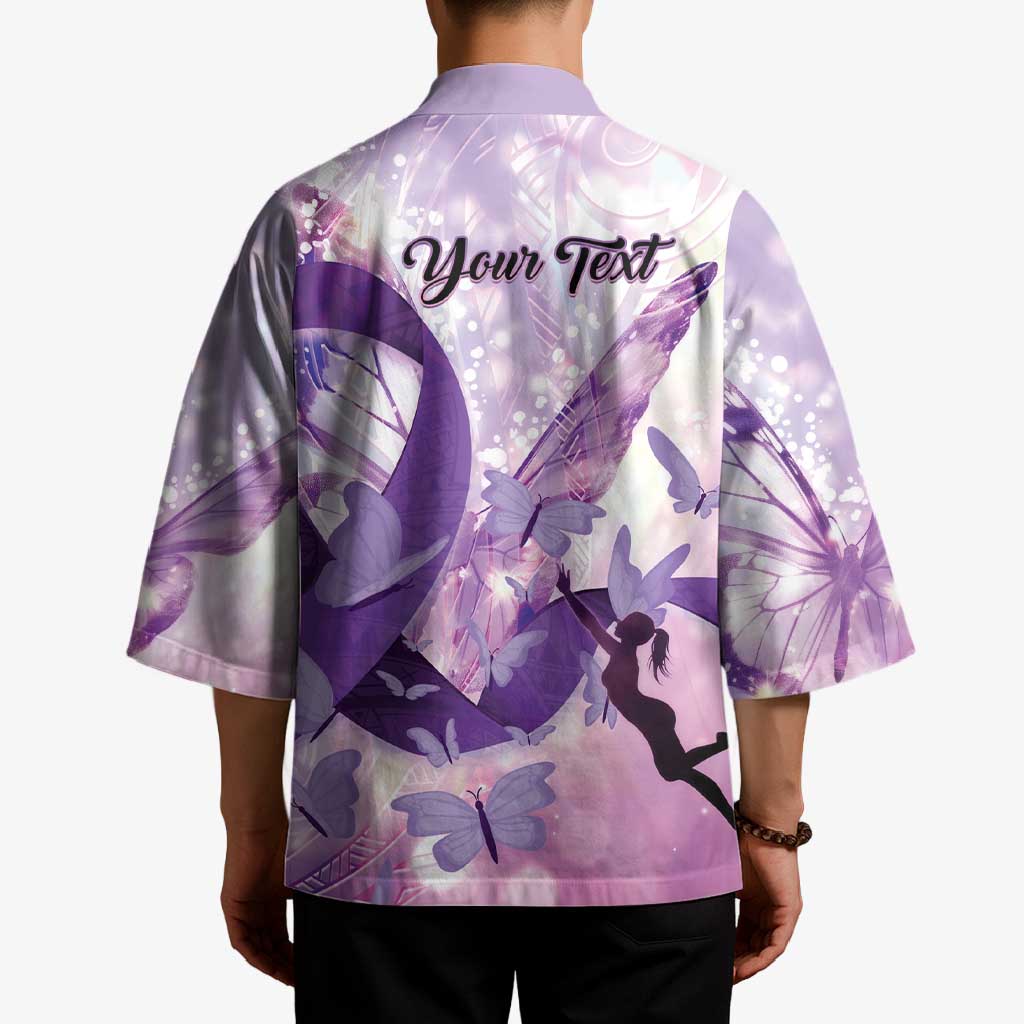 Personalized Polynesian Lupus Awareness Kimono Butterfly Hologram Lupus Warrior LT01 - Polynesian Pride