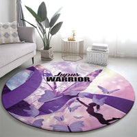 Polynesian Lupus Awareness Round Carpet Butterfly Hologram Lupus Warrior LT01 - Polynesian Pride