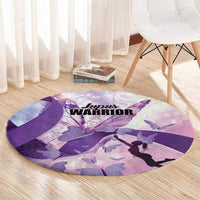 Polynesian Lupus Awareness Round Carpet Butterfly Hologram Lupus Warrior LT01 - Polynesian Pride