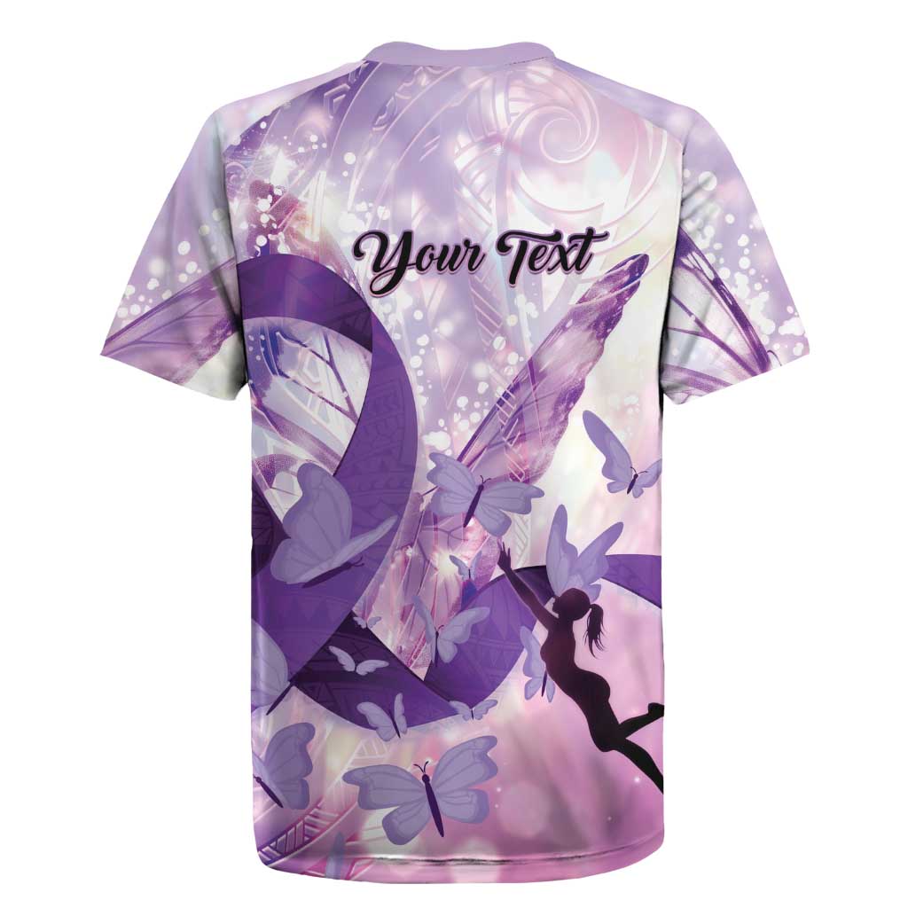 Personalized Polynesian Lupus Awareness Rugby Jersey Butterfly Hologram Lupus Warrior LT01 - Polynesian Pride