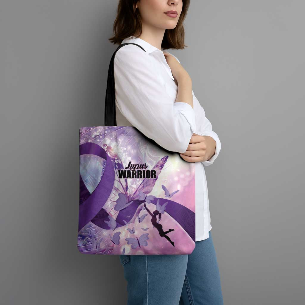 Polynesian Lupus Awareness Tote Bag Butterfly Hologram Lupus Warrior LT01 - Polynesian Pride