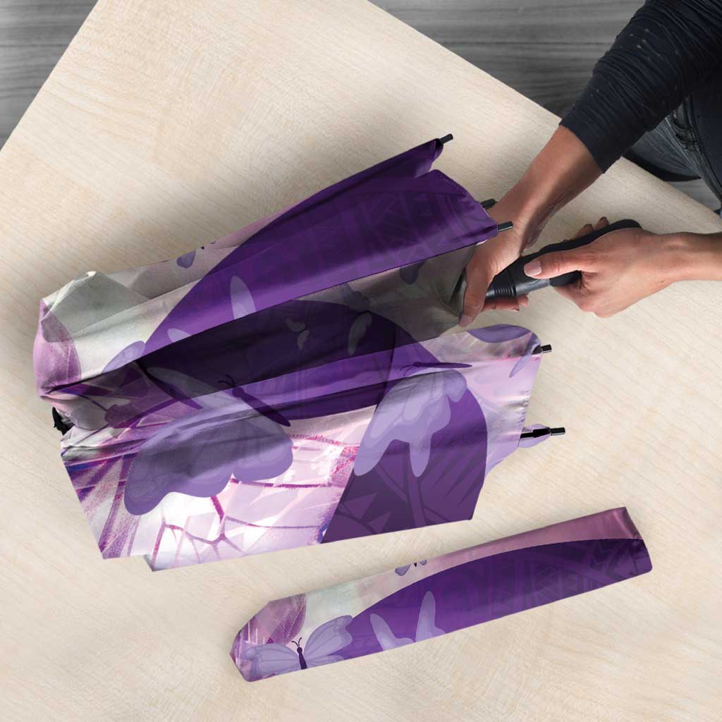Polynesian Lupus Awareness Umbrella Butterfly Hologram Lupus Warrior LT01 - Polynesian Pride