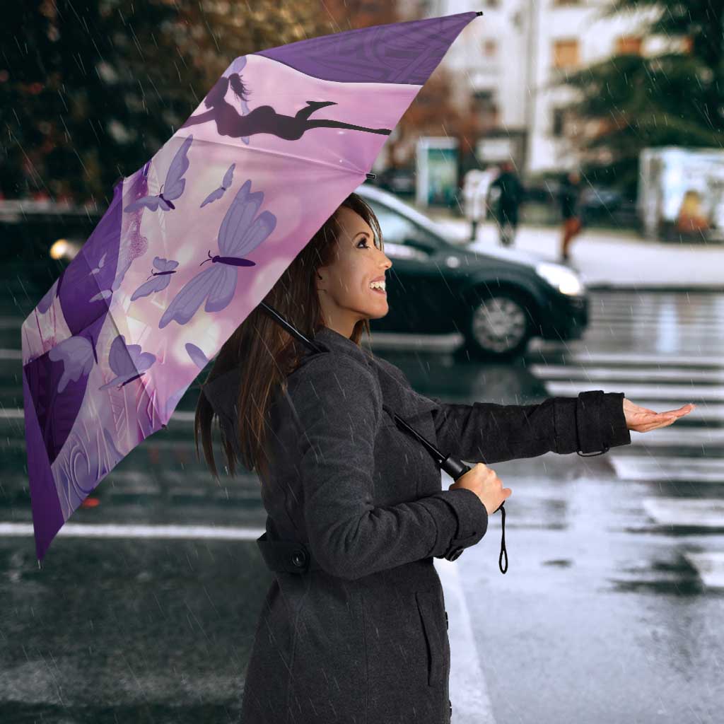 Polynesian Lupus Awareness Umbrella Butterfly Hologram Lupus Warrior LT01 - Polynesian Pride
