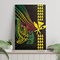 Hawaii Kakau Hammerhead Shark Canvas Wall Art Neon Plumeria Pattern LT01 - Polynesian Pride