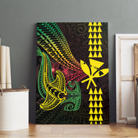 Hawaii Kakau Hammerhead Shark Canvas Wall Art Neon Plumeria Pattern LT01 - Polynesian Pride