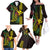 Hawaii Kakau Hammerhead Shark Family Matching Off The Shoulder Long Sleeve Dress and Hawaiian Shirt Neon Plumeria Pattern