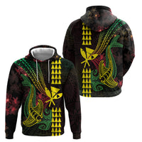 Hawaii Kakau Hammerhead Shark Hoodie Neon Plumeria Pattern LT01 - Polynesian Pride