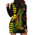 Hawaii Kakau Hammerhead Shark Hoodie Dress Neon Plumeria Pattern