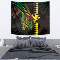 Hawaii Kakau Hammerhead Shark Tapestry Neon Plumeria Pattern LT01 - Polynesian Pride