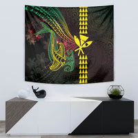 Hawaii Kakau Hammerhead Shark Tapestry Neon Plumeria Pattern LT01 - Polynesian Pride