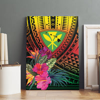 Hawaii Kanaka Maoli Flag Day Canvas Wall Art Tropical Flowers LT01 - Polynesian Pride