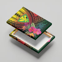 Hawaii Kanaka Maoli Flag Day Canvas Wall Art Tropical Flowers LT01 - Polynesian Pride