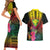 Hawaii Kanaka Maoli Flag Day Couples Matching Short Sleeve Bodycon Dress and Hawaiian Shirt Tropical Flowers