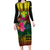 Hawaii Kanaka Maoli Flag Day Family Matching Long Sleeve Bodycon Dress and Hawaiian Shirt Tropical Flowers