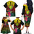 Hawaii Kanaka Maoli Flag Day Family Matching Off The Shoulder Long Sleeve Dress and Hawaiian Shirt Tropical Flowers