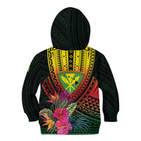 Hawaii Kanaka Maoli Flag Day Kid Hoodie Tropical Flowers LT01 - Polynesian Pride